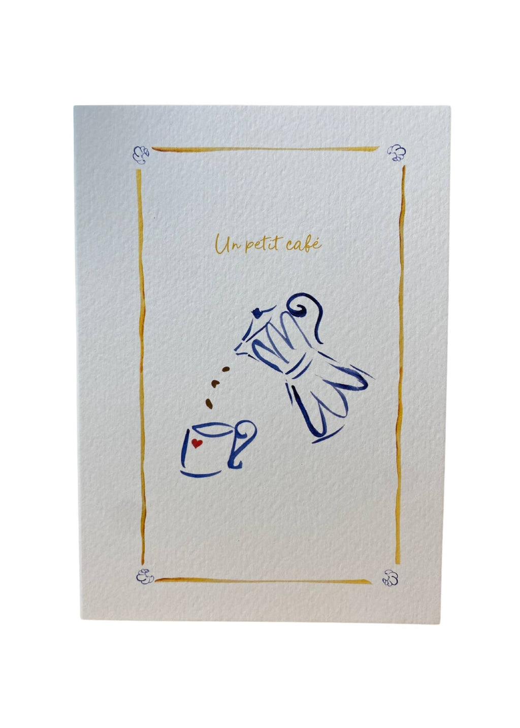 Un Petit Café Greetings Card 
