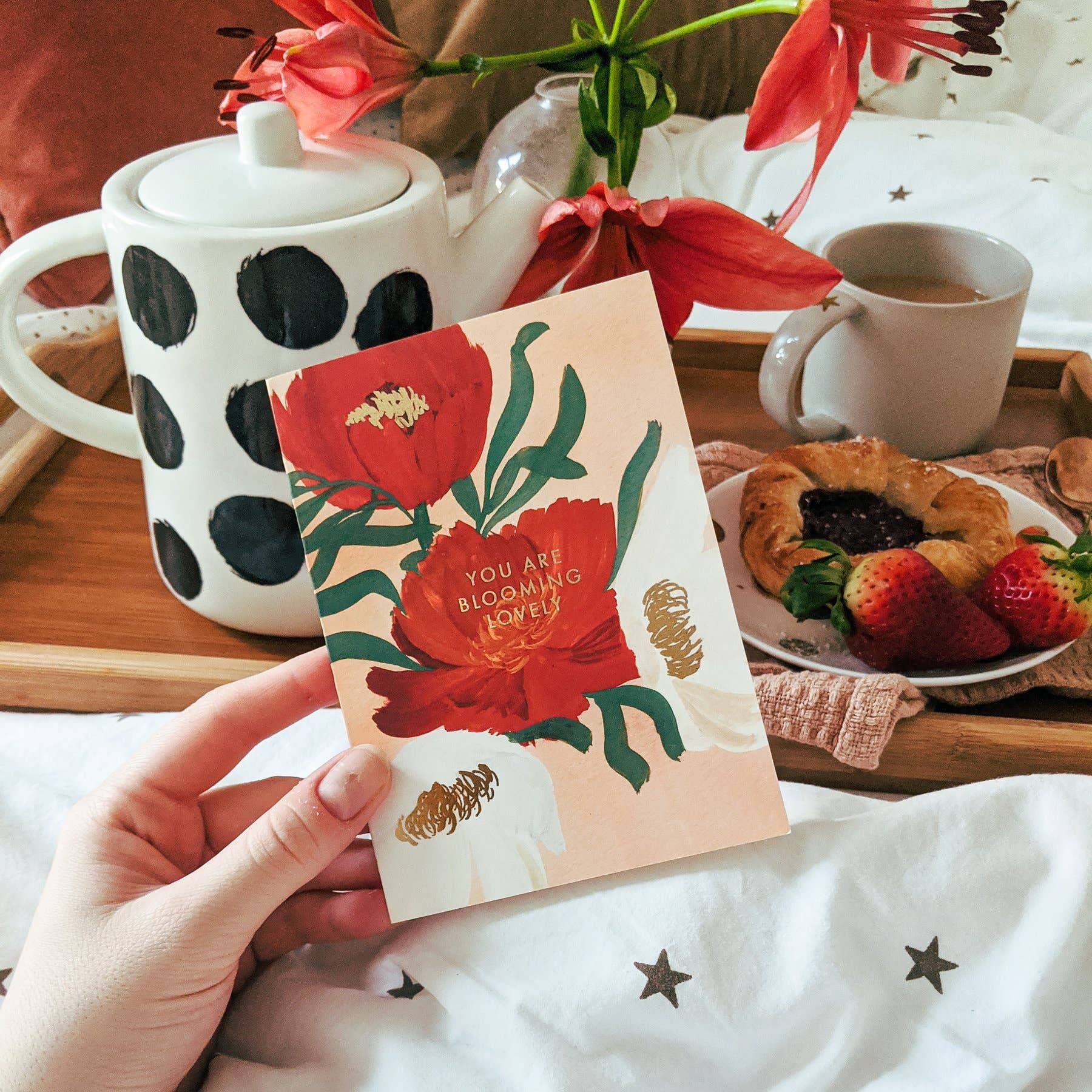 You are Blooming Lovely Floral Thank You / Love Card