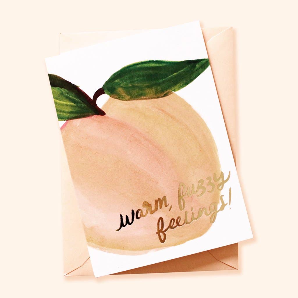 Fuzzy Feelings Illustrated Peach Love / Friendship Card