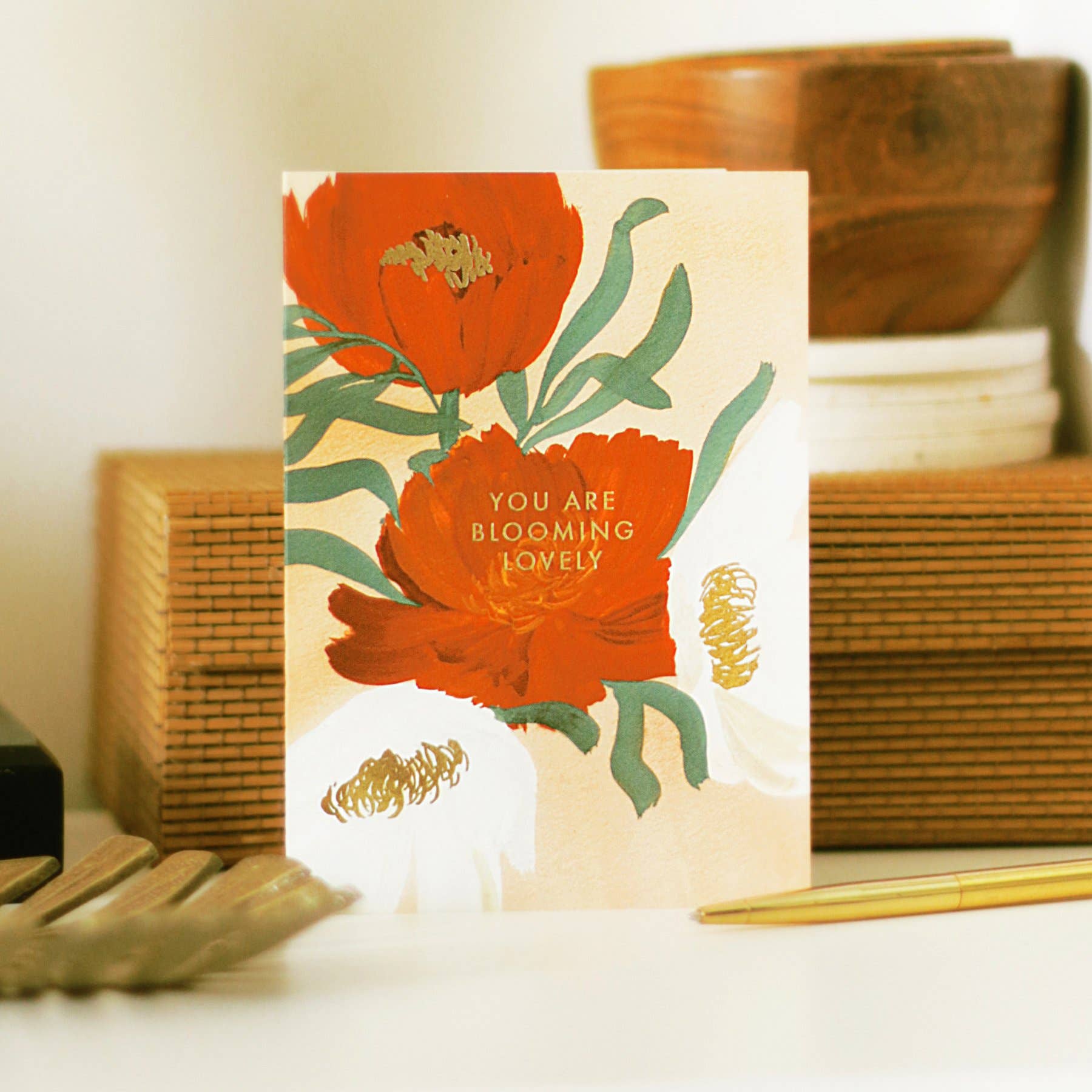 You are Blooming Lovely Floral Thank You / Love Card