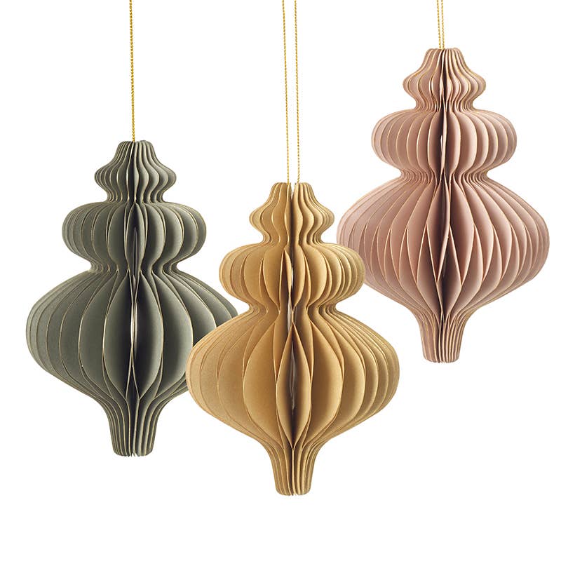 Luxury fold out Paper Hanging Decorations (SET OF 3)