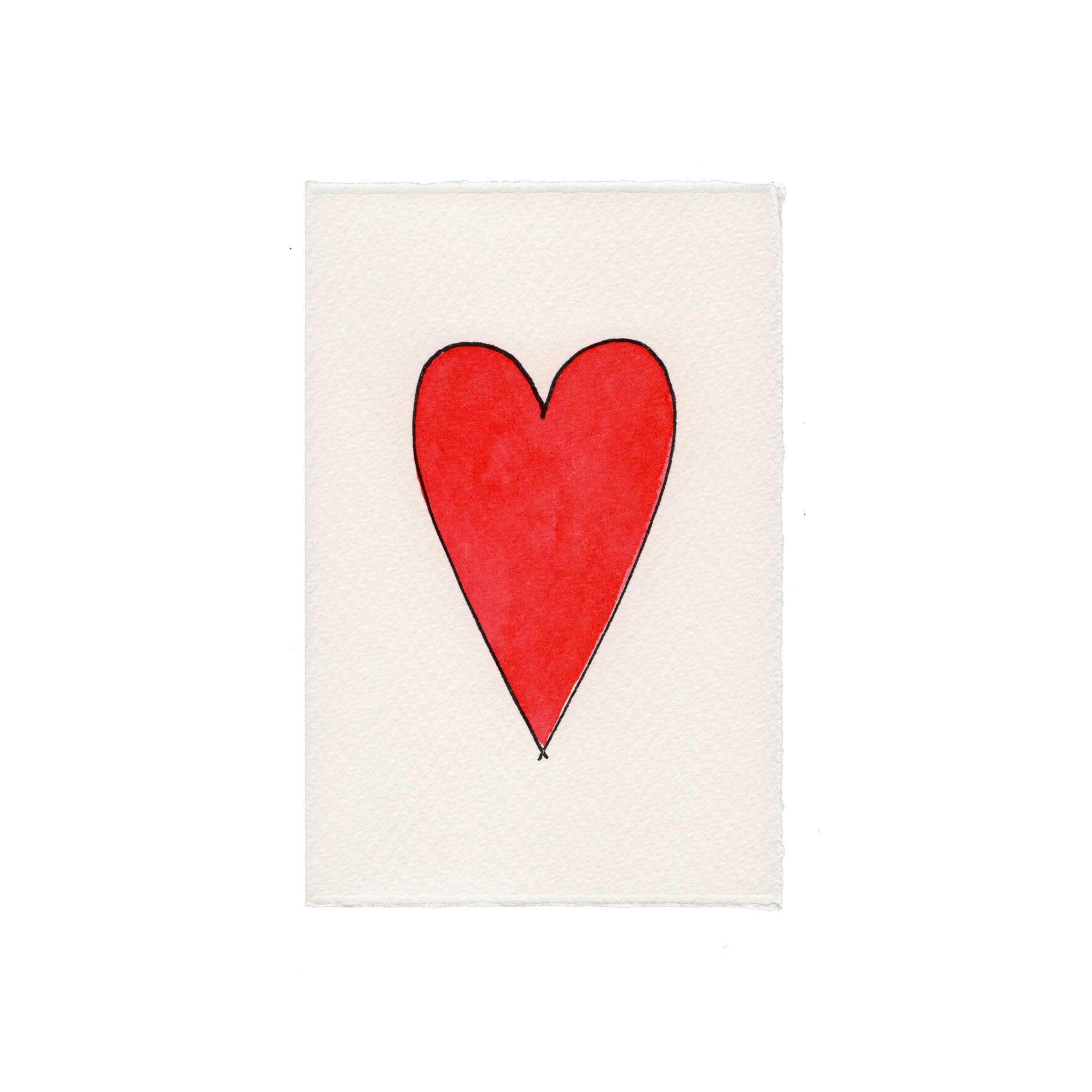 Heart Valentine Love Card: Red