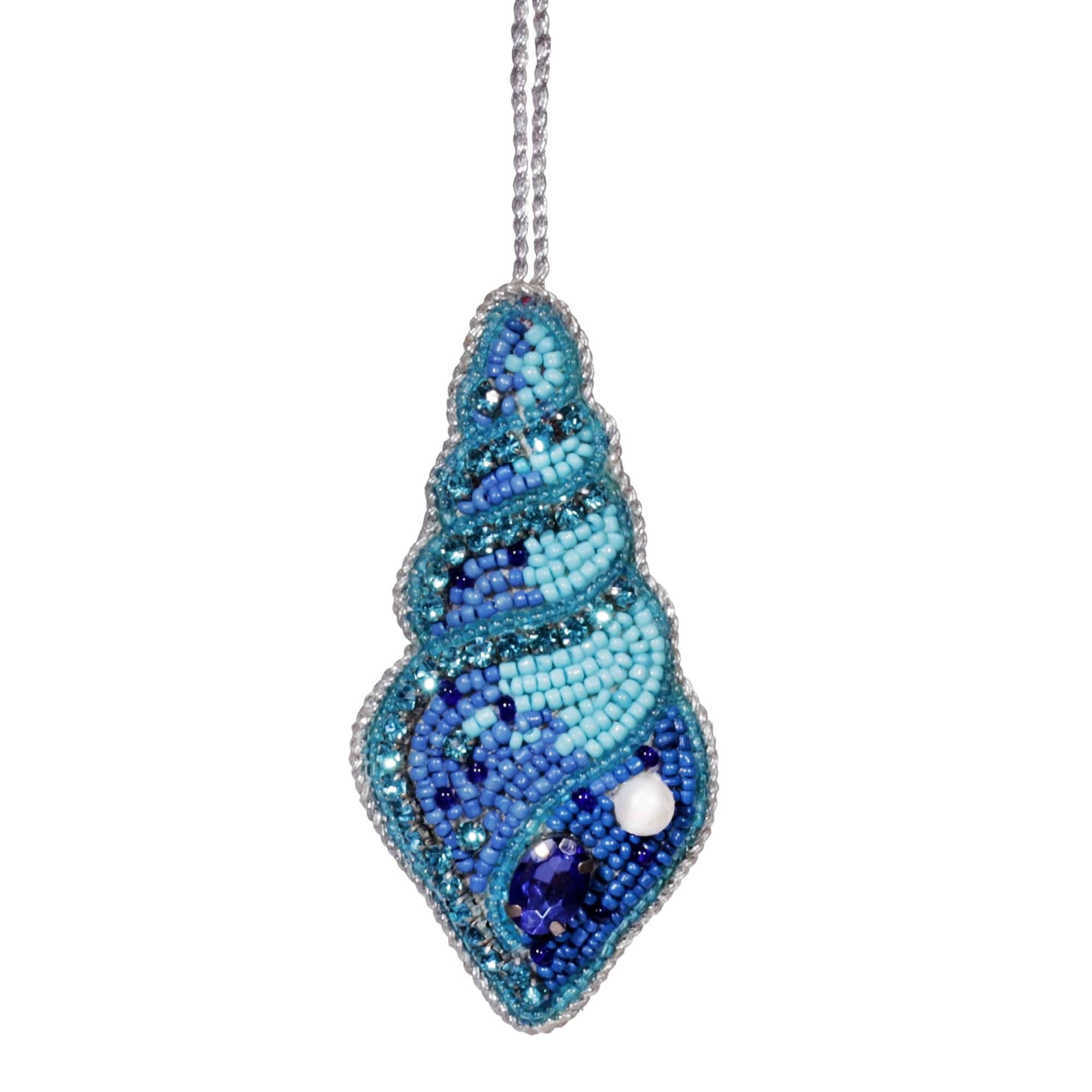 Beaded Blue Shell Hanging Decoration