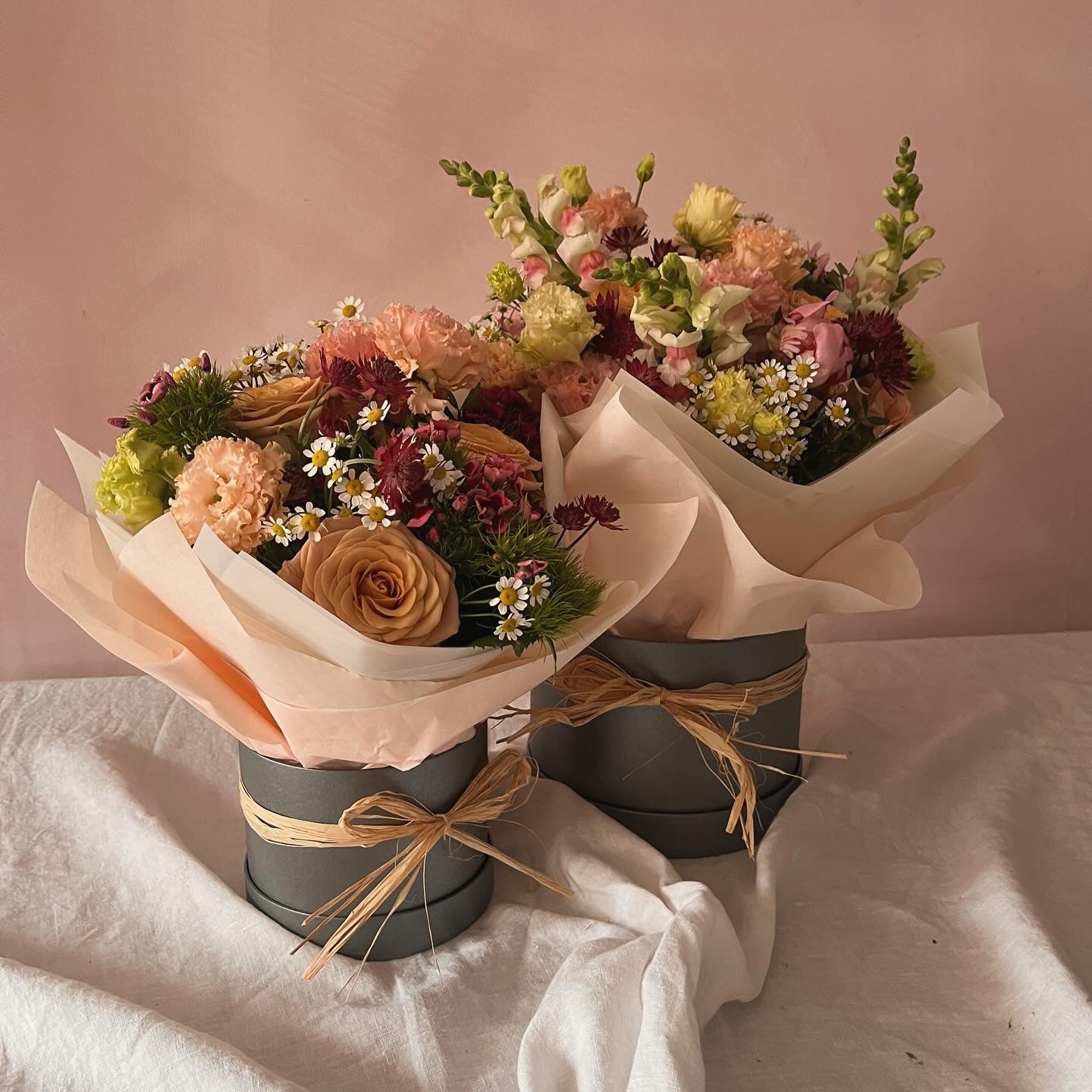 Beautiful hatbox flowers 