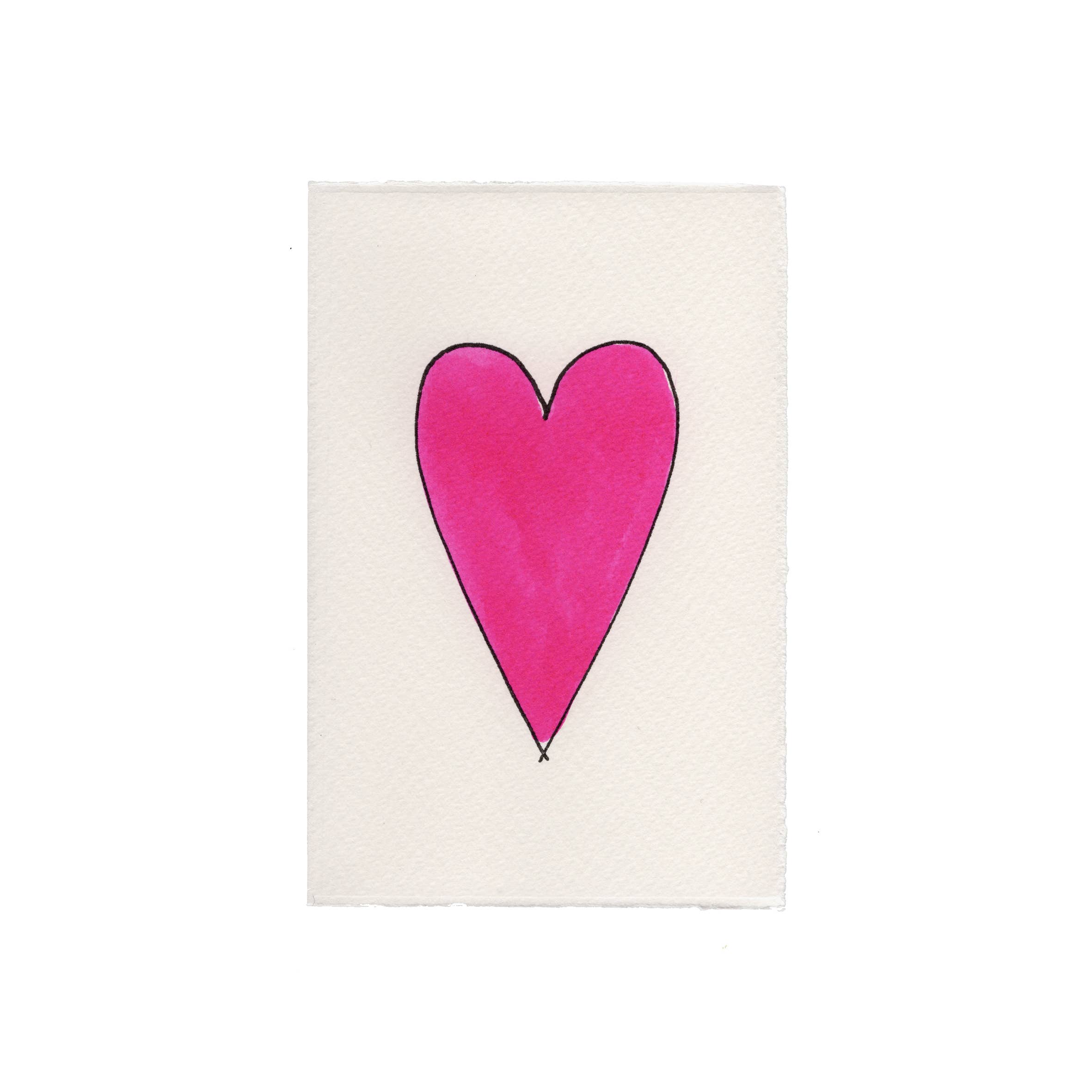 Heart Valentine Love Card: Red