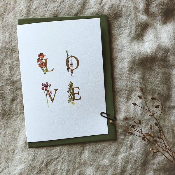 Floral 'LOVE' Card- Annie Brougham