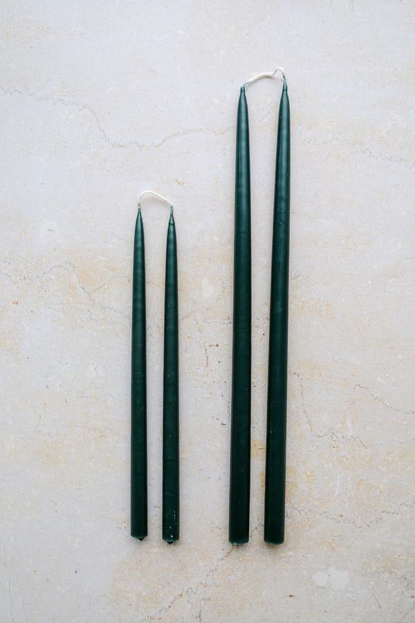 Forest Dipped Taper Candles - pair