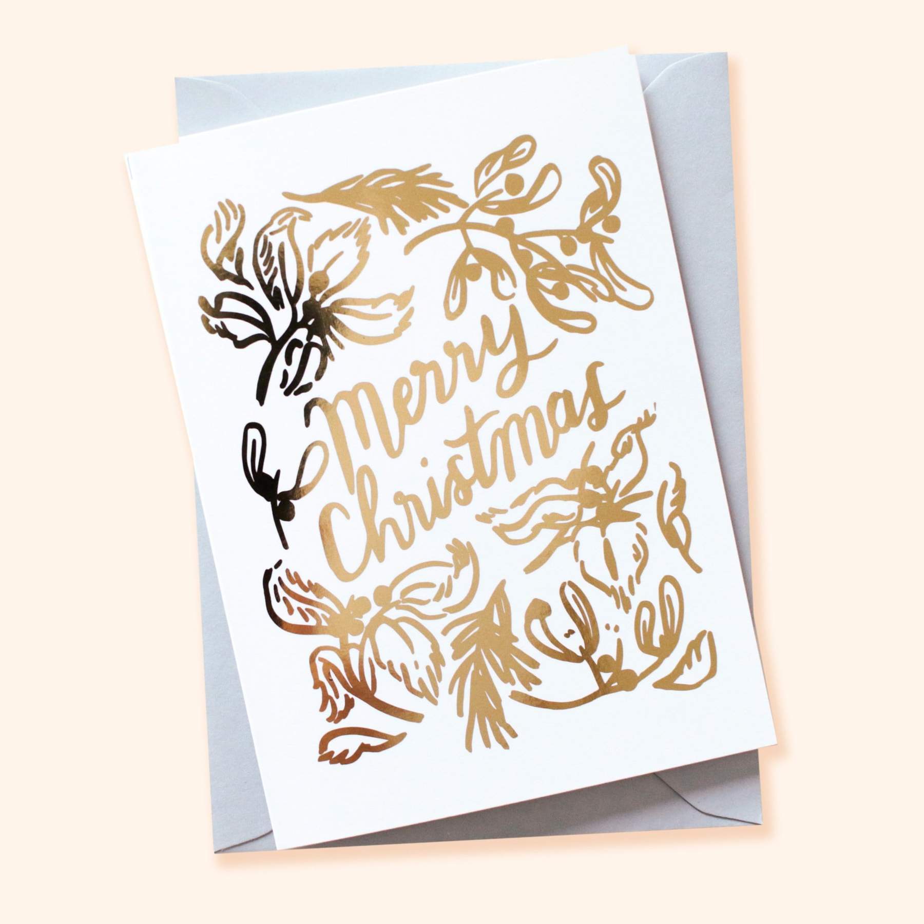 Annie Dornan Smith - Gold Botanical Merry Christmas Card