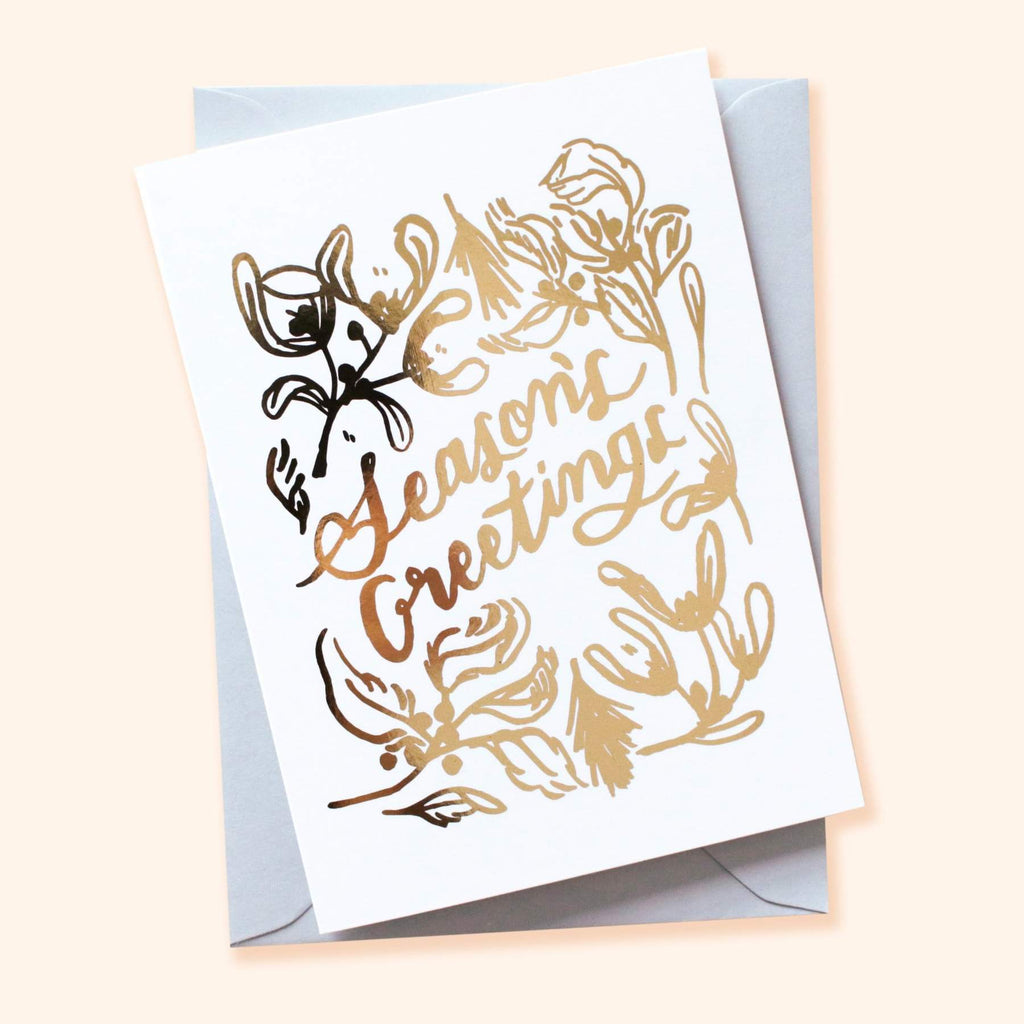 Annie Dornan Smith - Gold Botanical Season's Greetings Card