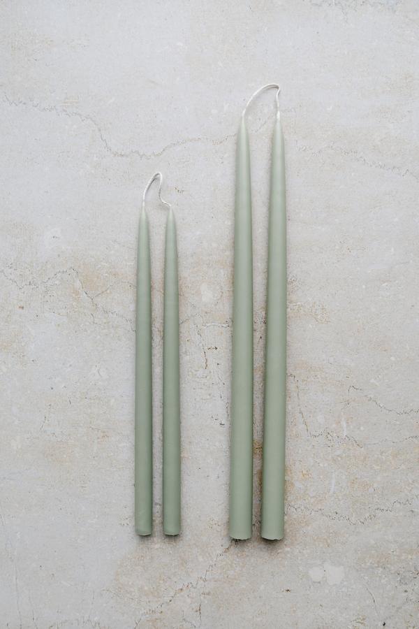 Sea Foam Hand Dipped Taper Candles - pair