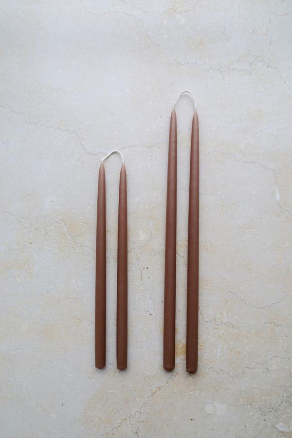 Earth Hand Dipped Taper Candles - pair