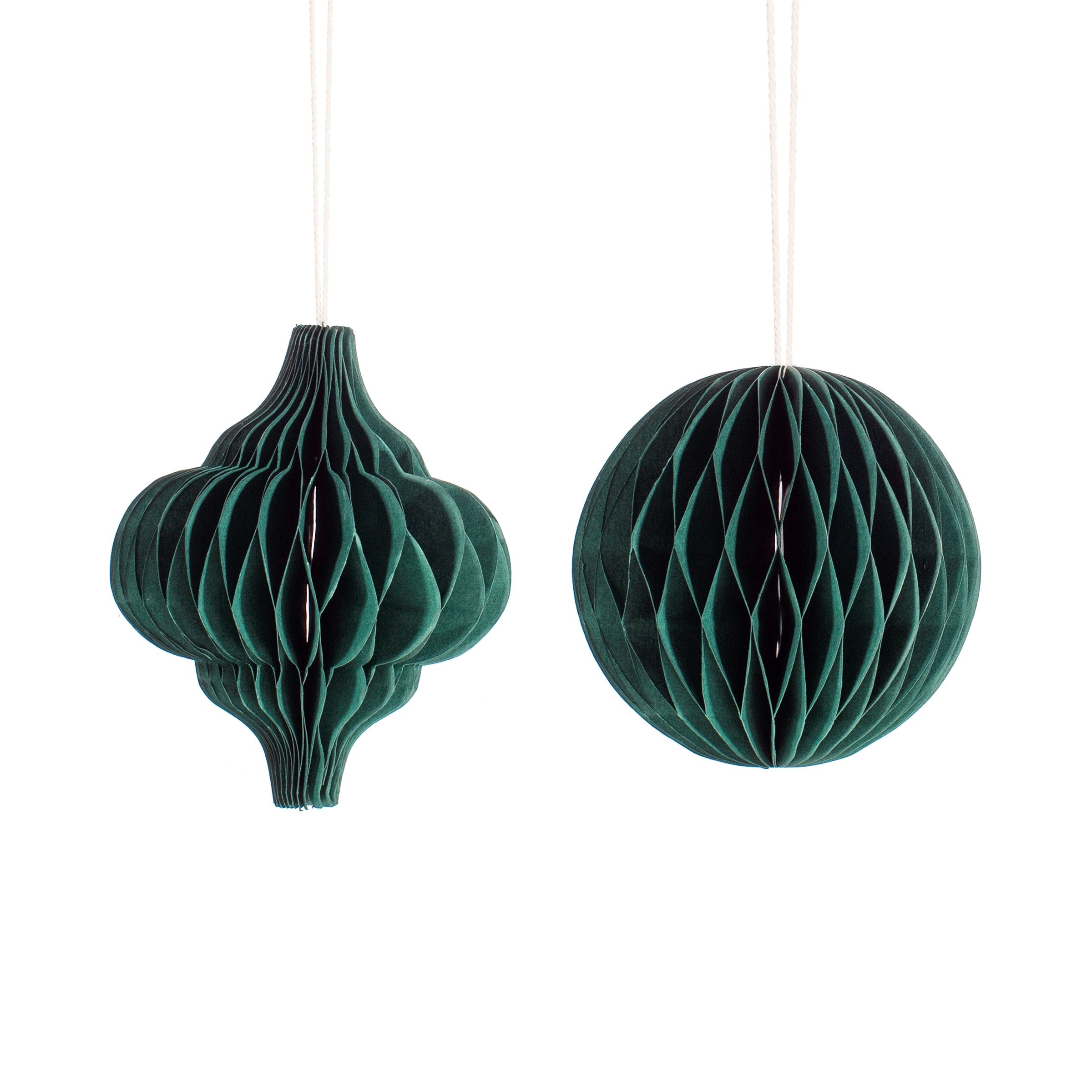 Paper Honeycomb Hanging Decoration - Forest Green