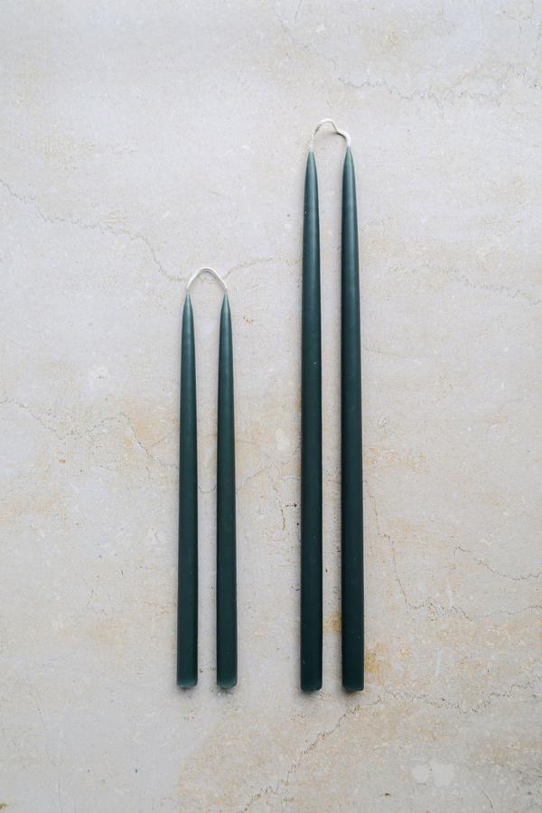 Midnight Hand Dipped Taper Candles - pair