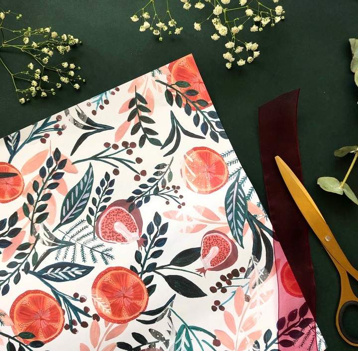 Orange and Pomegranate - Gift Wrap