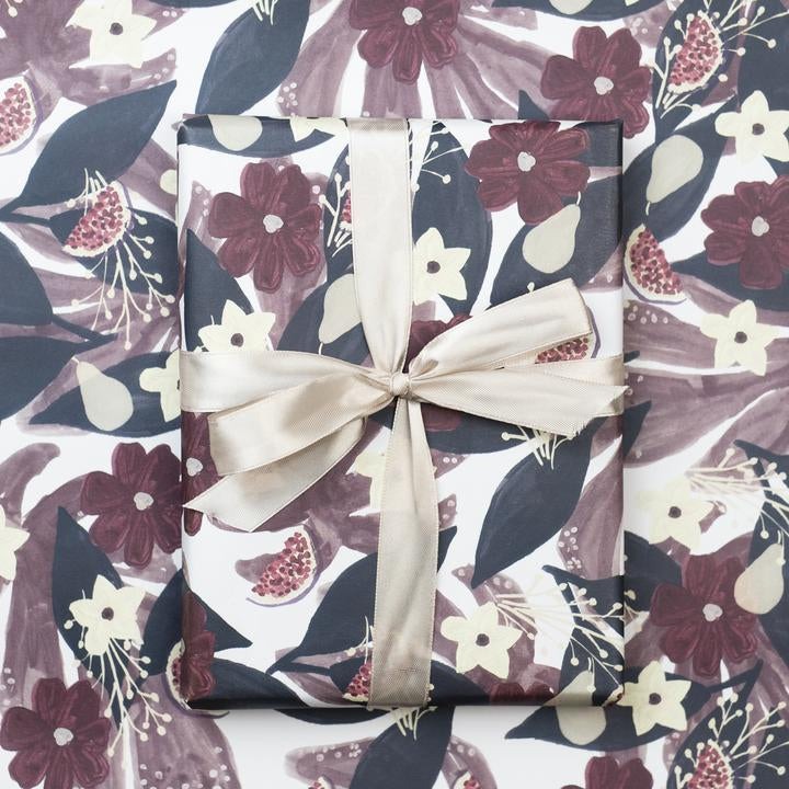 Christmas Pears and Florals - Gift Wrap