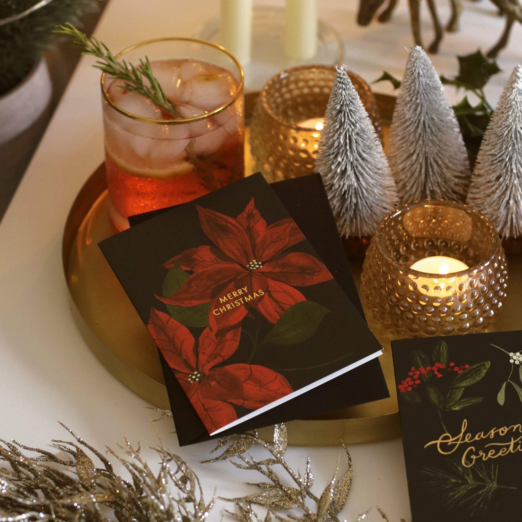 Annie Dornan Smith - Botanical Poinsettia Christmas card
