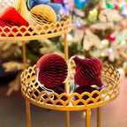 Paper Honeycomb Hanging Decoration - Deep Red