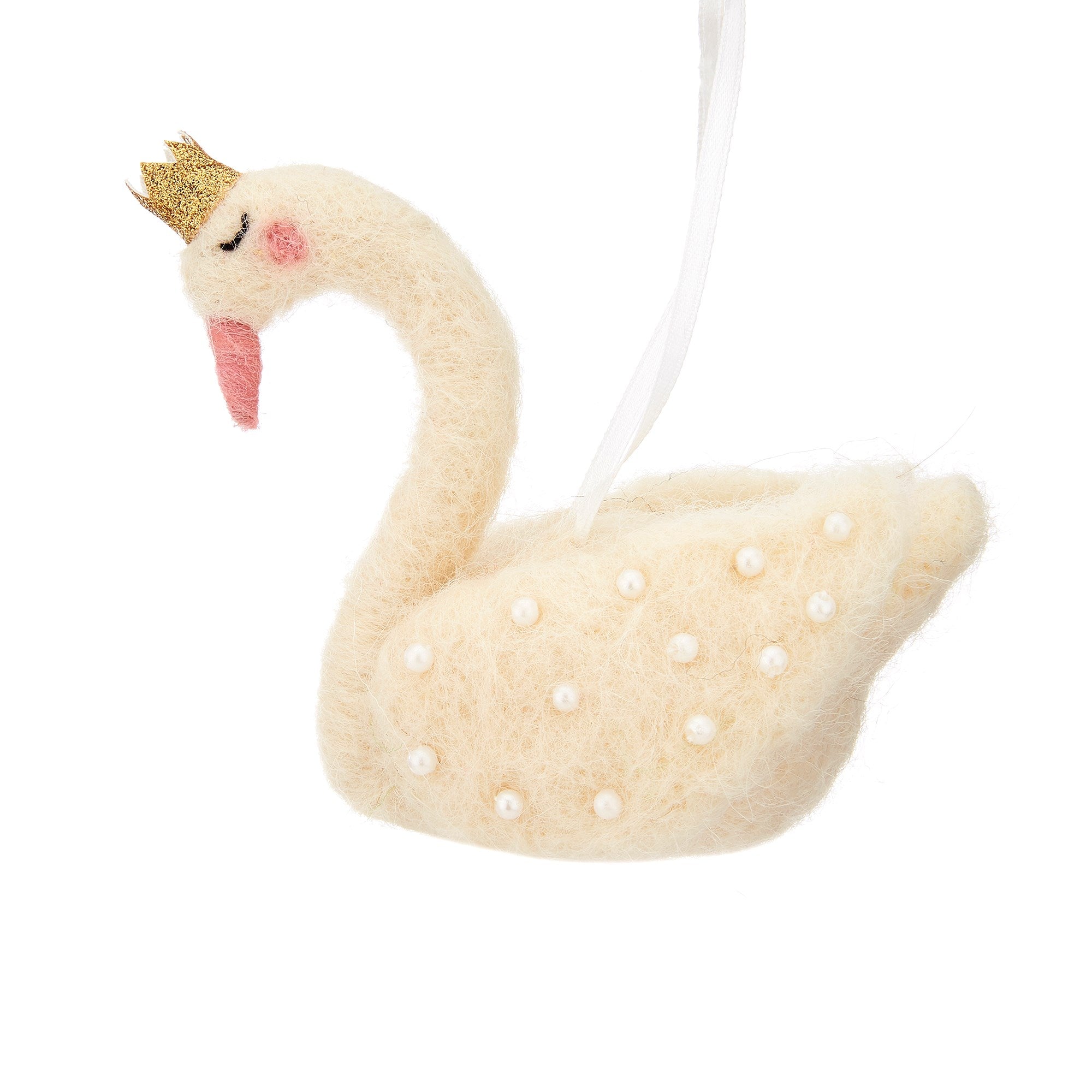 Hanging Felt Decoration - Swan