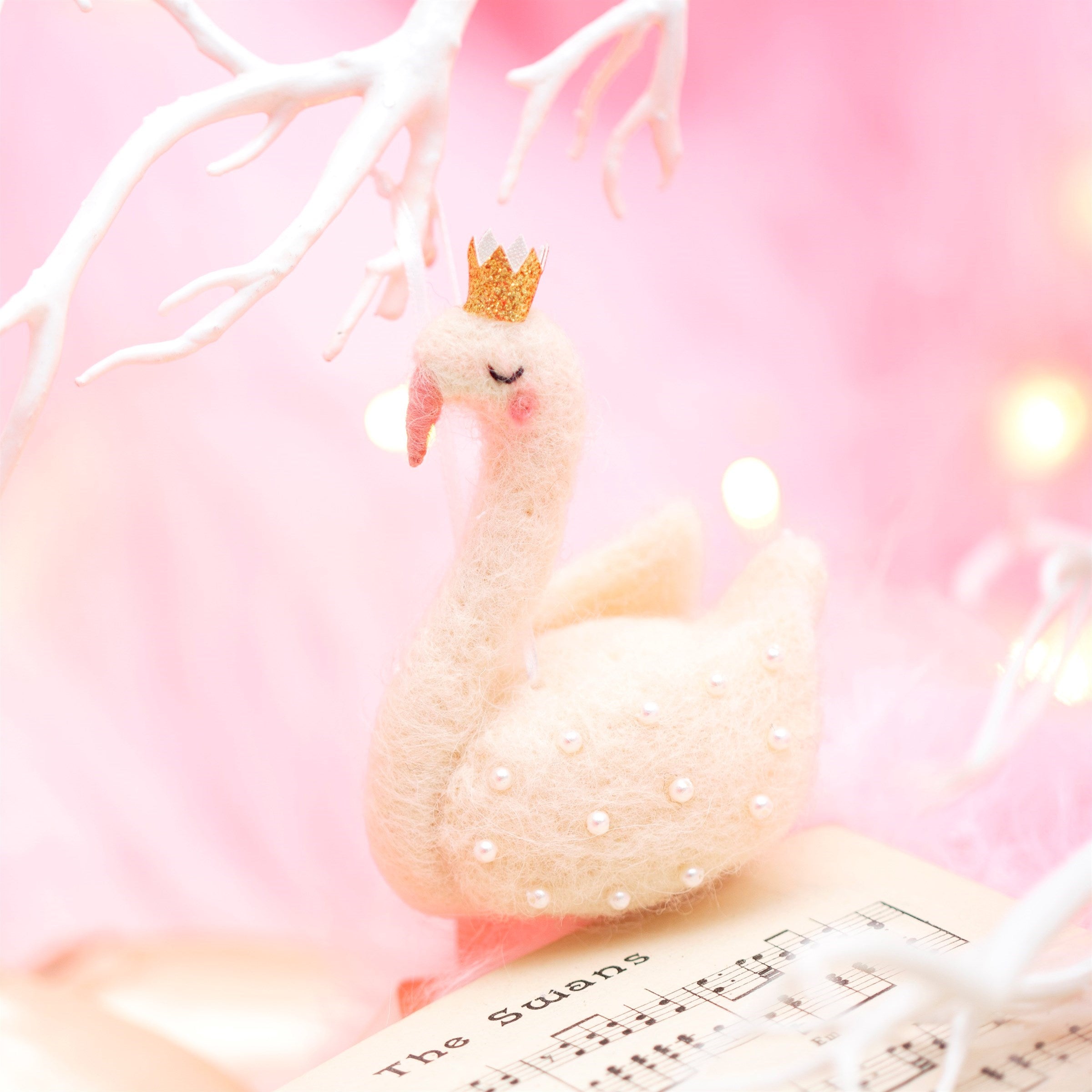 Hanging Felt Decoration - Swan